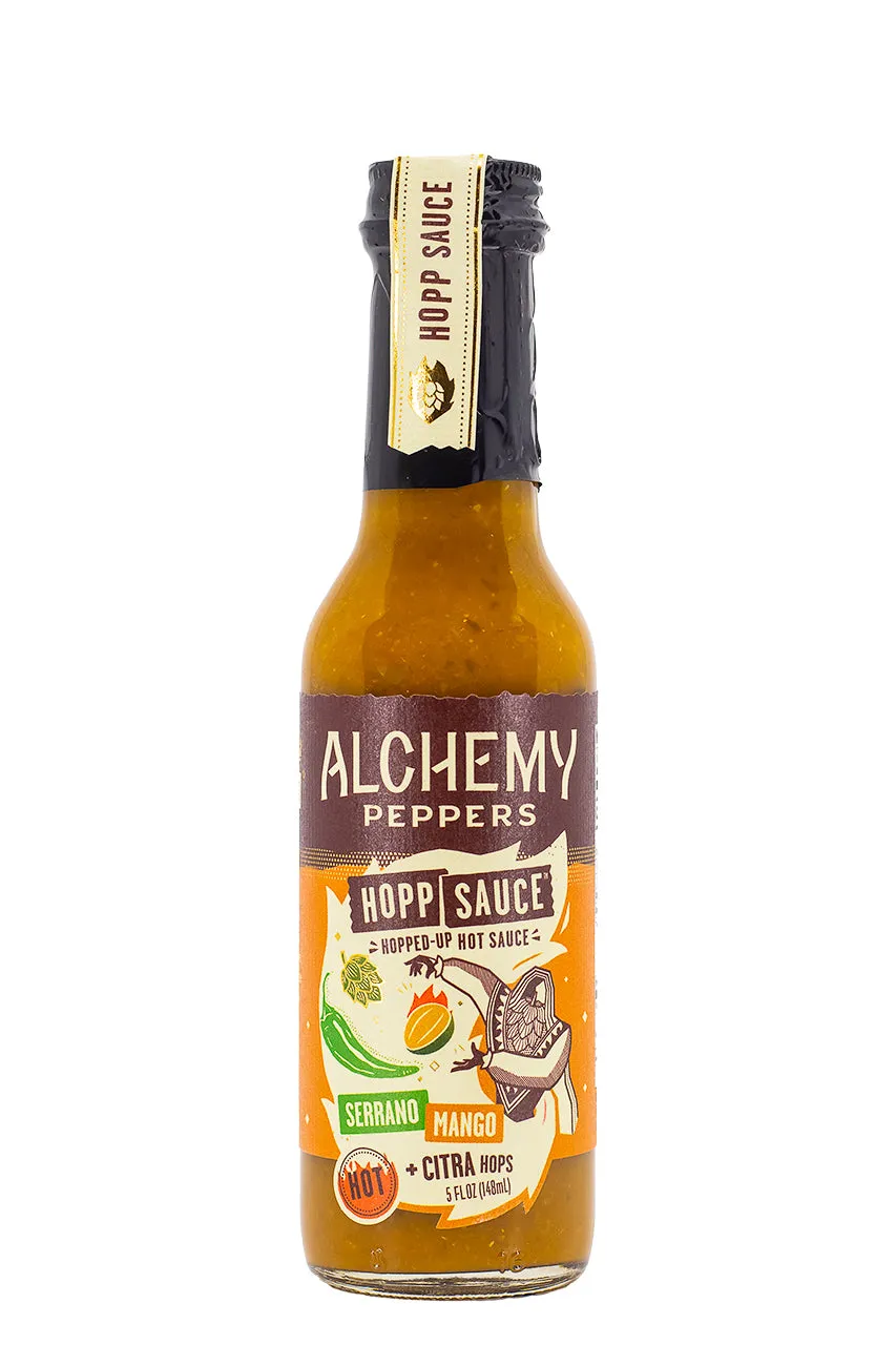 Alchemy Peppers Serrano Mango Hopp Sauce bottle