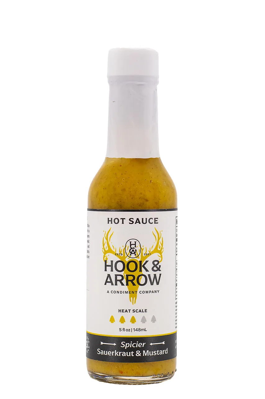 Hook & Arrow Spicier Sauerkraut & Mustard bottle